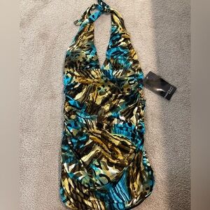 NWT MiracleSuit ||one-piece vibrant bold animal print Vixen magic suitSize 12.